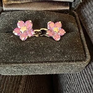 Purple Crystal Flower earrings - Women Accessories